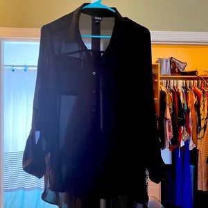 Sheer black blouse
